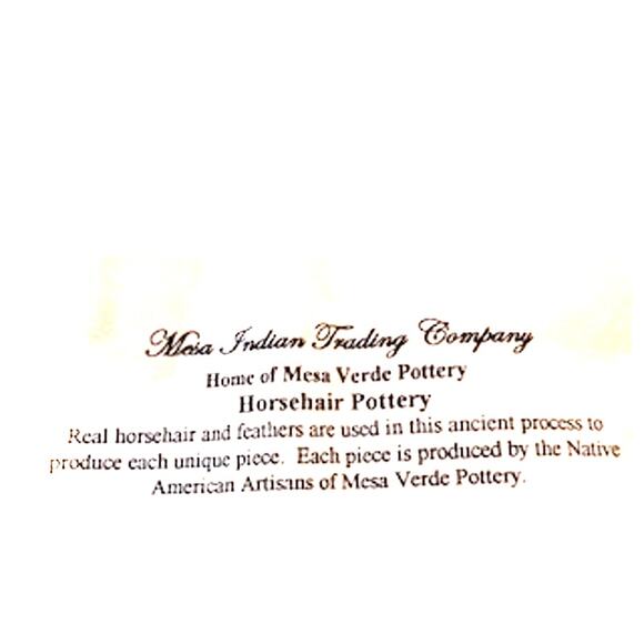 Mesa Verde Pottery Vase Horsehair Raku Native American Art Cream Brown - Picture 11 of 12